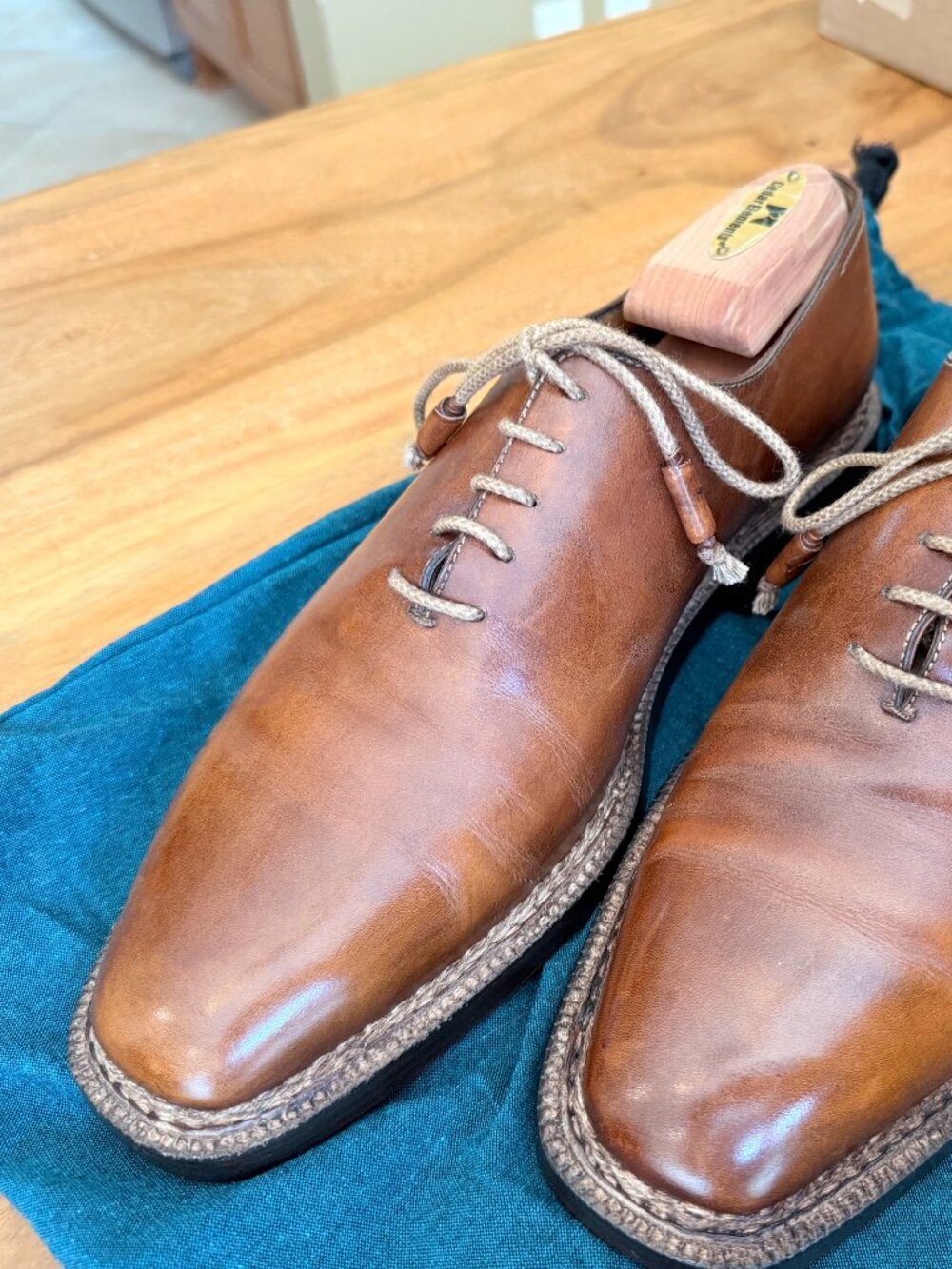 StefanoBi (for Domenico Vacca) Men's Italian Men's Shoes, Size 9.5, Cognac color - Picture 14 of 14